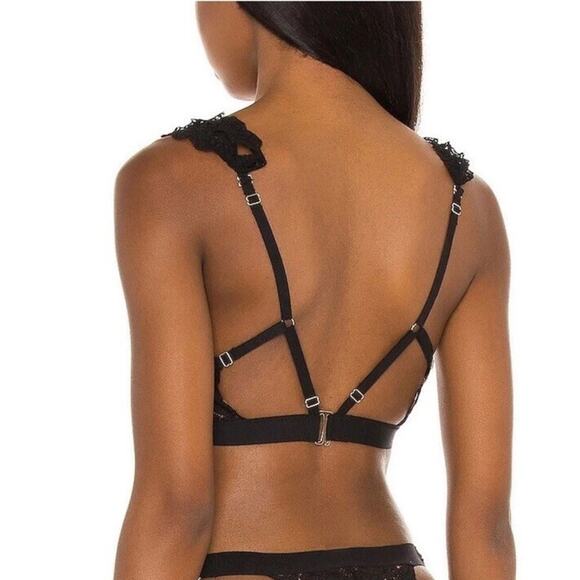 We Are HAH/Free People Guard Her Convertible Bra Garter Set Noir Black Lace Sm - Picture 6 of 11